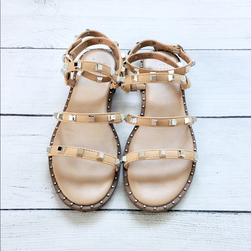 a new day beige/nude studded sandals size 6